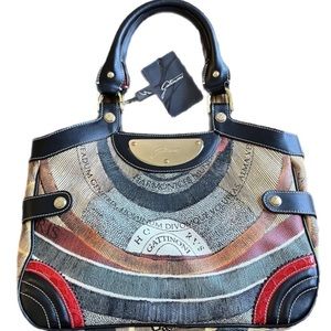 GATTINONI Planetarium Design Snap-top Rounded Edge Satchel OS